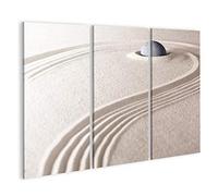 islandburner Tableau Tableaux sur toile Jardin de pierres et de sable zen. Concept de relaxation méditation pureté spiritualité et équilibre. Roches et lignes Spa bien-être en arrière-plan UAI