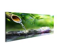islandburner Tableau, Tableaux sur toile Jardin zen avec pierres de massage et nénuphar Poster, Impression, Cadeau MZR