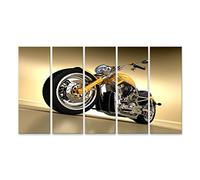 islandburner Tableau, Tableaux sur toile un beau cliché de studio d'une Harley Davidson jaune Poster, Impression, Cadeau MKU