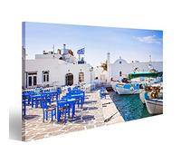 islandburner, Tableau Tableaux sur Toile Village de pêcheurs grecs à Paros Naousa Grèce Images Affiche TGW