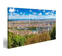 islandburner, Tableau Tableaux sur Toile Vue aérienne panoramique de Lyon, France par Une Belle journée d'été Impression Image Motif Moderne Décoration Affiche Photo PLN-1P-N