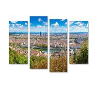 islandburner, Tableau Tableaux sur Toile Vue aérienne panoramique de Lyon, France par Une Belle journée d'été Impression Image Motif Moderne Décoration Affiche Photo PLN-4erP-N