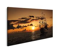 islandburner Tableau Tableaux Un bateau pirate en pleine mer Cadre sur Toile Impression Photo Affiches