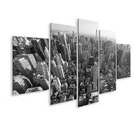 islandburner Tableau Tableaux Vue aérienne en noir et blanc de la ville de New York et de Manhattan Cadre sur Toile Impression Photo Affiches
