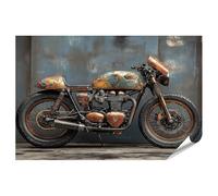 islandburner Tableau XXL - Motif moto vintage - Avec design rustique et œuvres d'art - Pour le salon, les amateurs de moto - Revendeur Harley-Davidson - Impression photo de qualité supérieure
