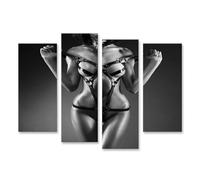 islandburner Toile 4 pièces Jeune femme en fétiche érotique dansant Striptease dans la boîte de nuit - Toile 130 x 80 cm