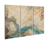 islandburner Toile sur toile Vagues d'harmonie et mélange doux des couleurs du ciel - Toile 130 x 80 cm - 3 pièces
