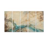 islandburner Toile sur toile Vagues d'harmonie et mélange doux des couleurs du ciel - Toile 160 x 80 cm - 5 pièces XXL