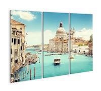 islandburner Venise Canal avec bateaux et architecture historique - Toile 130 x 80 cm - 3 pièces