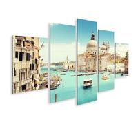 islandburner Venise Canal avec bateaux et architecture historique - Toile 170 x 80 cm - 5 pièces