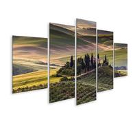 islandburner WTD Toscane Paysage traditionnel Ferme colline prairie calme Va Toile 170 x 80 cm 5 pièces