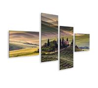 islandburner WTD Toscane Paysage traditionnel Ferme Collines Prairie Calme Va Toile 150 x 80 cm 4 pièces