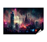 islandburner XXL Affiche Cyberpunk Ville Paysage Fantaisie Images Premium Impression Photo