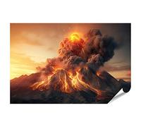 islandburner XXL Poster photo éruption volcanique massive Grand volcan Éruptions de Lave Gaz Atmosphère Premium Photographie photo