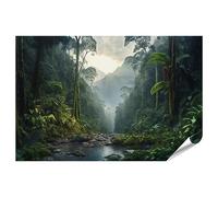 islandburner XXL Tableau Poster Forêt tropicale Paysage Arbres Brouillard Beau Forêt Végétation Rivière Jungle Voyage Œuf Premium Images Impression photo JDWW-PKL