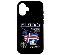 Islande - Drapeau de l'île - Cercle Arctique - Navire Viking & Vegvís Coque pour iPhone 16