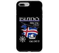 Islande - Drapeau de l'île - Cercle Arctique - Navire Viking & Vegvís Coque pour iPhone 7 Plus/8 Plus