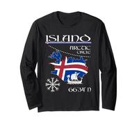 Islande - Drapeau de l'île - Cercle Arctique - Navire Viking & Vegvís Manche Longue