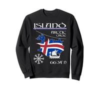 Islande - Drapeau de l'île - Cercle Arctique - Navire Viking & Vegvís Sweatshirt