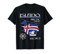 Islande - Drapeau de l'île - Cercle Arctique - Navire Viking & Vegvís T-Shirt