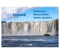 Islande - Glaciers, chutes d'eau, sources chaudes, Version française (Calendrier mural 2026 DIN A3 portrait), Calendrier CALVENDO mensuel