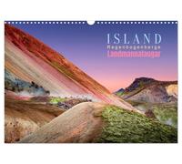 Islande, Landmannalaugar : Montagnes arc-en-ciel, Version française (Calendrier mural 2026 DIN A3 portrait), Calendrier CALVENDO mensuel