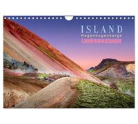 Islande, Landmannalaugar : Montagnes arc-en-ciel, Version française (Calendrier mural 2026 DIN A4 portrait), Calendrier CALVENDO mensuel