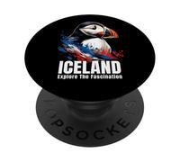 Islande Macareux Oiseau Explorer Faune Nature Voyage Nord PopSockets PopGrip Adhésif