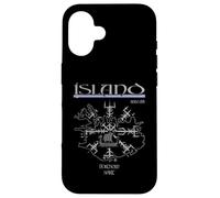 Islande - Nordic Spirit - Boussole Viking Vegvisir avec Carte Coque pour iPhone 16