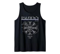 Islande - Nordic Spirit - Boussole Viking Vegvisir avec Carte Débardeur