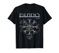 Islande - Nordic Spirit - Boussole Viking Vegvisir avec Carte T-Shirt