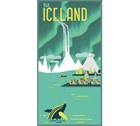Islande - Plaque en métal - Voyage, mer, Avion Reykjavik, île Nordique en métal 20,3 x 30,5 cm