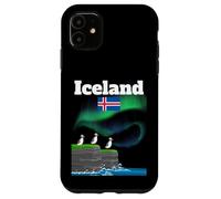 Islande Souvenir Aurore Boréale Colonie Macareux Lumières polaires Coque pour iPhone 11