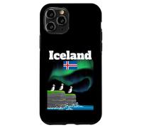 Islande Souvenir Aurore Boréale Colonie Macareux Lumières polaires Coque pour iPhone 11 Pro