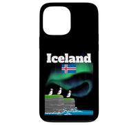 Islande Souvenir Aurore Boréale Colonie Macareux Lumières polaires Coque pour iPhone 13 Pro Max