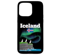 Islande Souvenir Aurore Boréale Colonie Macareux Lumières polaires Coque pour iPhone 15 Pro Max