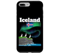 Islande Souvenir Aurore Boréale Colonie Macareux Lumières polaires Coque pour iPhone 7 Plus/8 Plus