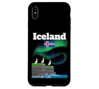 Islande Souvenir Aurore Boréale Colonie Macareux Lumières polaires Coque pour iPhone XS Max