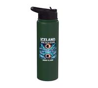 Islande Total Solar Eclipse 2026 Totality Chaser Hommes Femmes Stainless Steel Insulated Water Bottle