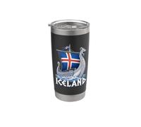 Islande Viking Longship Nordic Icelandic Pride Frost Dragon Gobelet isotherme en acier inoxydable double paroi