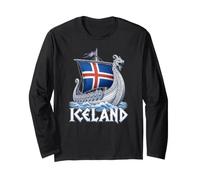 Islande Viking Longship Nordic Icelandic Pride Frost Dragon Manche Longue