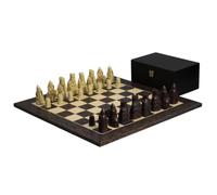 Isle of Lewis Jeu d'échecs avec pièces d'échecs en résine ivoire et marron 8,9 cm et ébène tigre 50,8 cm