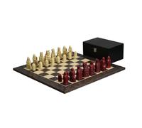 Isle of Lewis Jeu d'échecs avec pièces d'échecs en résine ivoire et rouge 8,9 cm et ébène tigre 50,8 cm