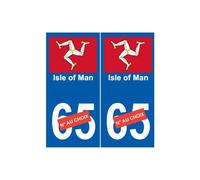 Isle of Man île autocollant plaque sticker numéro choix - Angles : droits