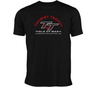 Isle of Man TT Legends T-Shirt Men's Fashion Crew Neck Short Sleeves Cotton Tops Clothing, Black