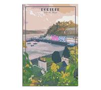 Isle of Skye Portree Écosse Affiche de voyage vintage Poster décoratif moderne pour chambre à coucher Impression sur toile Poster Peinture Poster Décoration murale Cadeau
