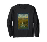 Isle of Skye Scotland Fairy Pools Vintage années 50 Art Graphic Manche Longue
