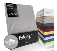 iSleep Taie d'oreiller Percale Coton 60x70 cm (lot de 2) (Argent)