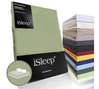 iSleep Taie d'oreiller Percale Coton 60x70 cm (lot de 2) (vert clair)