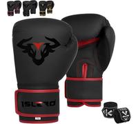 Islero EVO Fitness Gants de boxe mats noirs pour hommes Sac de frappe pour femmes roses MMA Muay Thai Arts martiaux Kick boxing Entraînement de sparring Gants de combat avec protège-mains (340 g